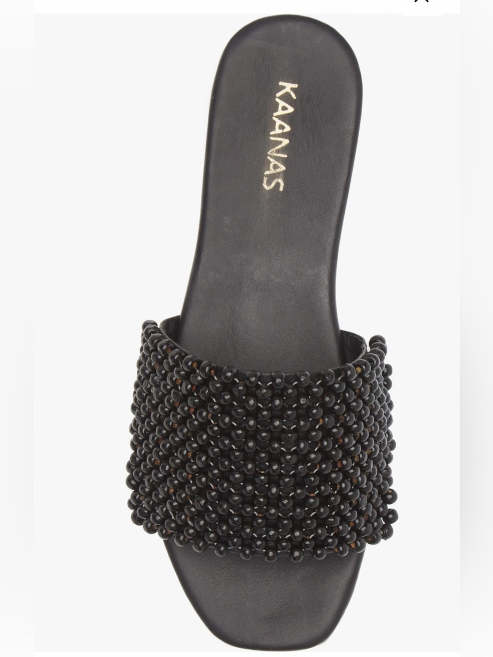 Kaanas Black Beaded Slide Sandals Size 9